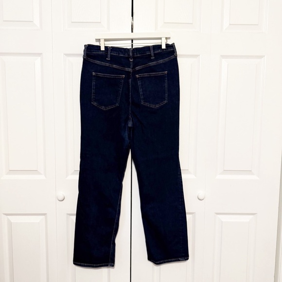 BODEN High Rise True Straight Leg Jeans 33 Waist 32 Length Dark Wash Stretch - Picture 5 of 9